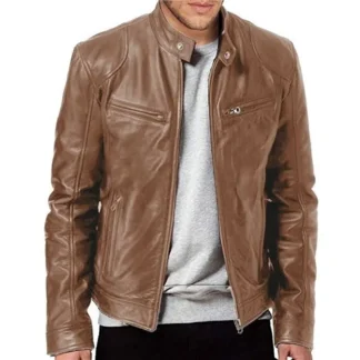 Brown Faux Leather Jackets